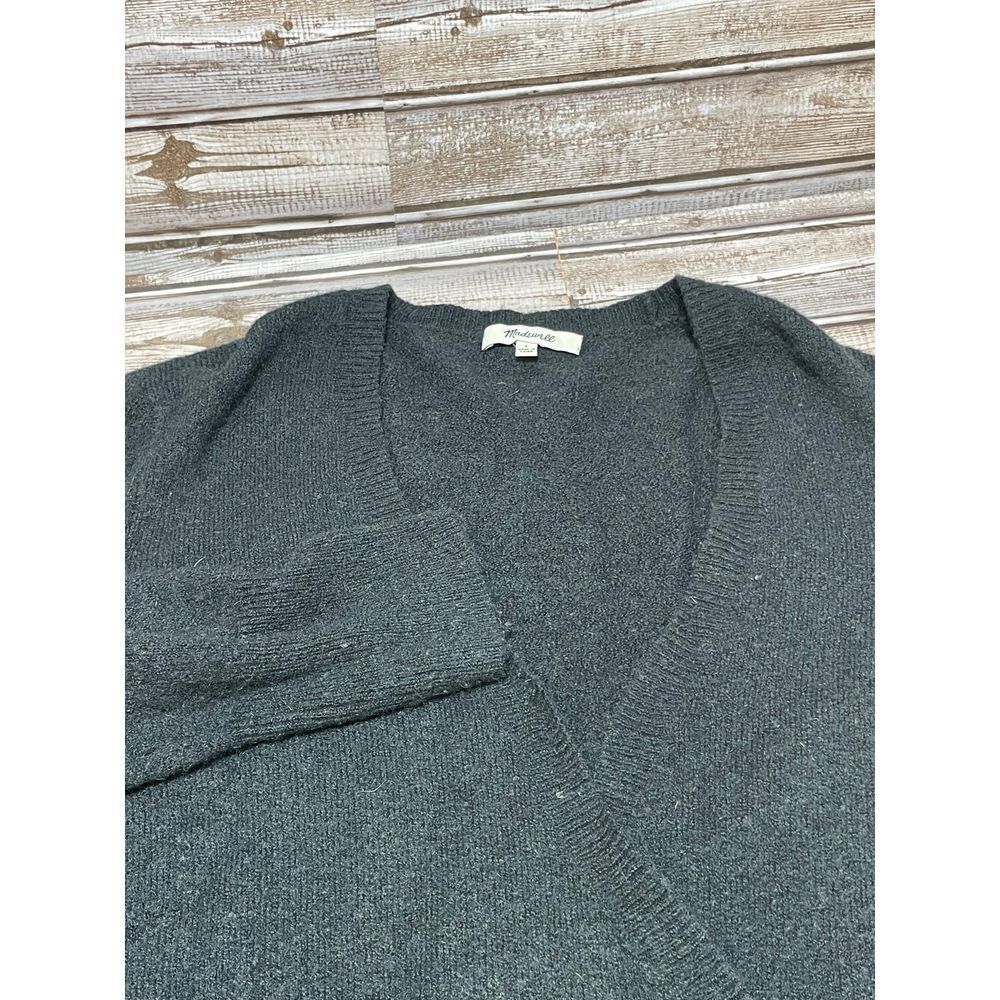 Madewell Dark Heather Gray V-Neck Sweater